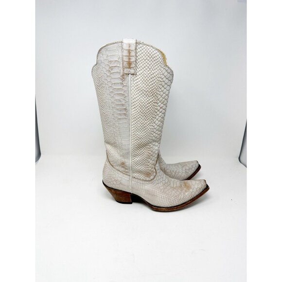 Idyllwind Womens Strut Western Boots Snip Toe Snake Print Embossed Ivory 9.5 B - Picture 7 of 11